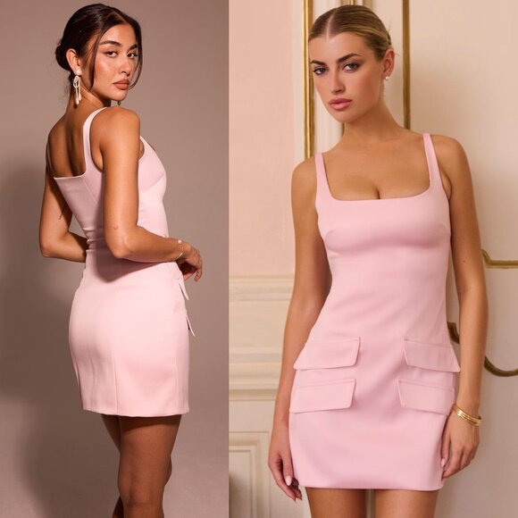 House of CB Dresses & Skirts - House of CB Cosette Mini Dress Rose Shadow Satin Sleeveless Size L